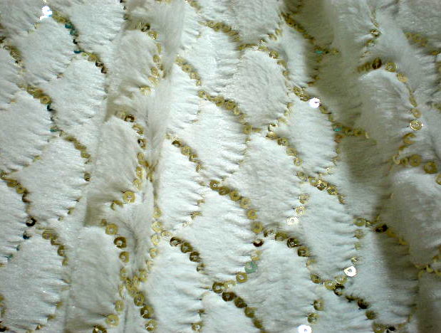 1.White With Gold Sequins Fur